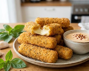 Mozzarella-Sticks mit geräuchertem Paprika-Dip