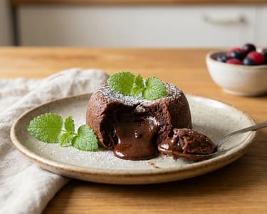 Chocolate Fondant with Lemon Balm