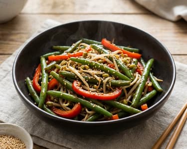 Knuspriges Pfannengemüse mit Sesam
