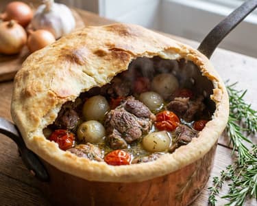 Lamb Pot with Rustic Bread Crust