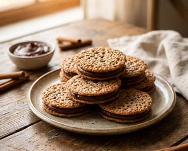 Cinnamon Lace Cookies with Coffee-Rum Filling