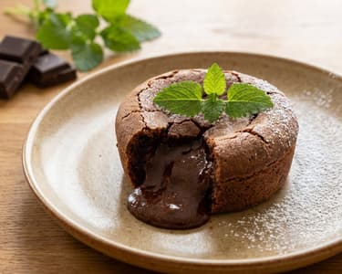 Chocolate Fondant with Lemon Balm