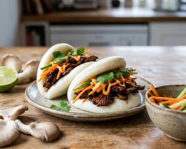 Bao Buns with Crispy Oyster Mushrooms