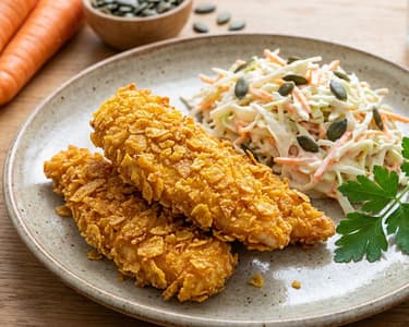 Chicken Nuggets with Coleslaw Salad