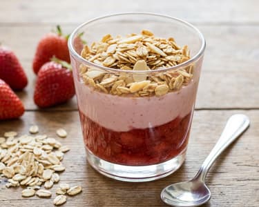 Frucht-Parfait mit Erdbeeren und Quark
