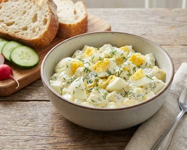 Leichter Eiersalat mit griechischem Joghurt und Dill