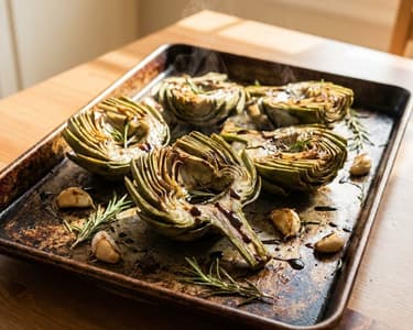 Baked Artichokes with Balsamic Glaze