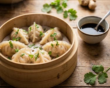 Vegetarische Dumplings asiatische Art