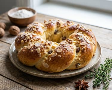 Easter Wreath with Almonds and Nuts