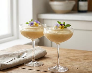 Champagne Mousse with Edible Flowers