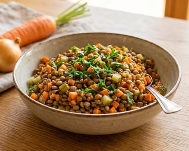Lentil Salad with Carrots and Pickles