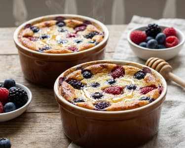 Clafoutis mit Waldbeeren | Gesunder französischer Nachtisch