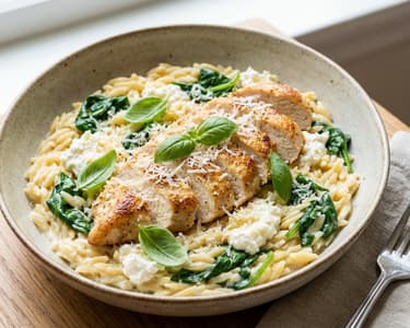 Creamy Orzo with Ricotta and Chicken Breast