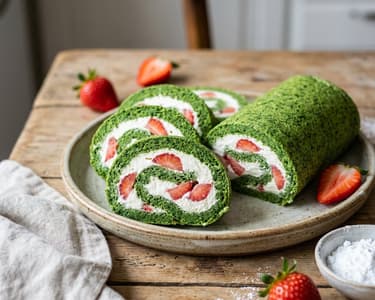 Moss Roll with Spinach and Quark Filling