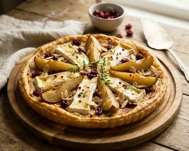 Herzhafte Herbst-Tarte mit Camembert und Birnen