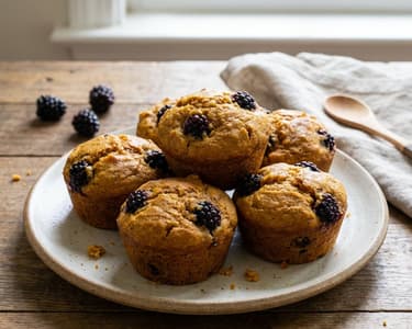 Pumpkin Muffins with Blackberries