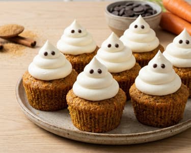 Halloween Cupcakes | Juicy Carrot Ghosts