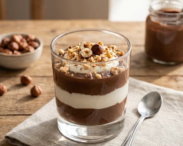 Milchdessert mit Haselnüssen & Schokolade