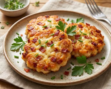 Hearty Chicken Patties with Smoked Cheese