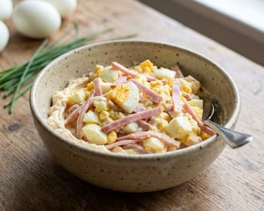 Eiersalat mit Schinken | Schnell & Cremig