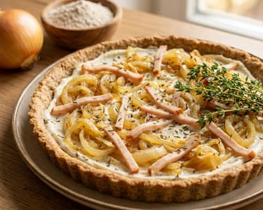 Savory Onion Tart with Spelt Crust