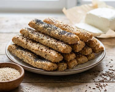 Knusprige Vollkorn-Quark-Stangen | Gesunder Snack