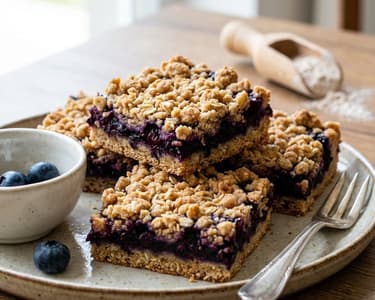 Blueberry Cake Slices with Whole Spelt