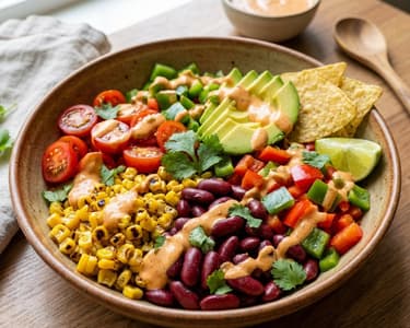 Chili Salad with Avocado and Chipotle Dressing
