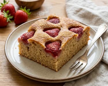 Erdbeerkuchen vom Blech mit Dinkelmehl