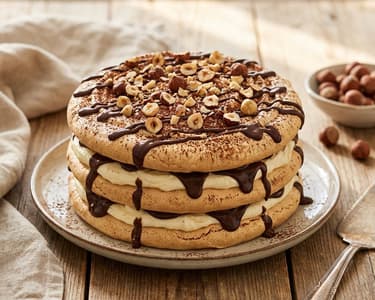 Meringue Cake with Mascarpone Cream and Hazelnuts
