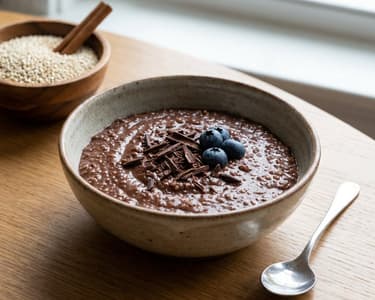 Quinoa Breakfast Porridge with Chocolate & Berries