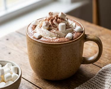 Hot Chocolate with Cream and Marshmallows