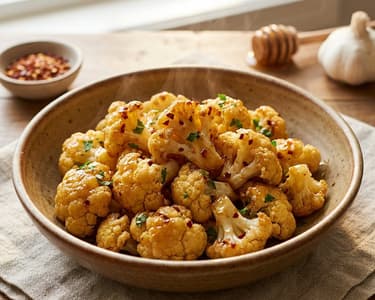 Gerösteter Blumenkohl mit Honig, Knoblauch und Chili