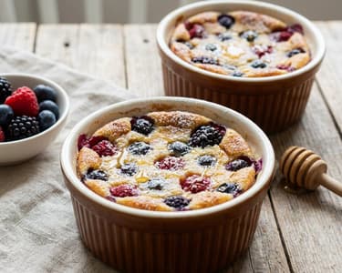 Clafoutis mit Waldbeeren und Dinkelvollkornmehl
