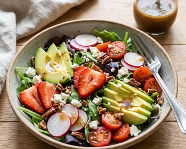 Hearty Strawberry Salad with Feta and Avocado