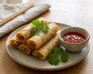 Crispy Spring Rolls with Vegetable Filling