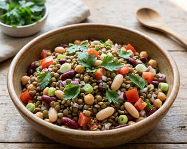 Bunter Hülsenfruchtsalat mit Linsen und Bohnen