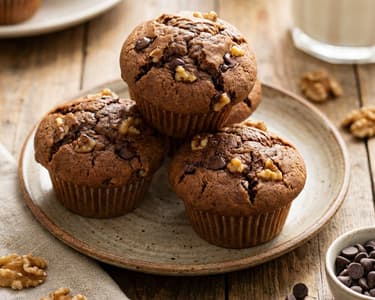 Schokoladenmuffins mit Walnüssen