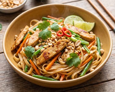 Vegan Pad Thai with "Chicken"