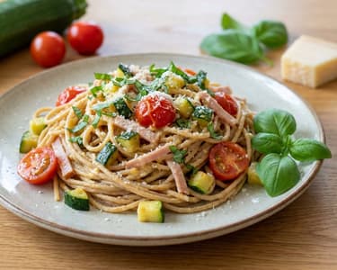 Carbonara mit Schinken und Zucchini | Gesund & Schnell