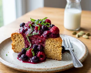 Saftiger Kefir-Kuchen mit Waldbeeren | Gesund & Fluffig