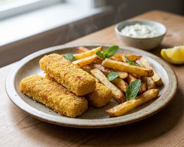 Cod Fish Sticks with Mint Fries