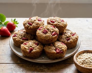 Erdbeer-Hafer-Muffins | Gesunder Snack
