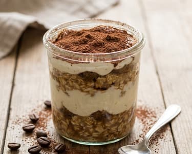 Tiramisu Overnight Oats | Healthy No-Cook Breakfast