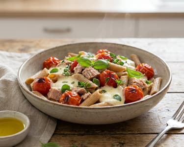 Tuna Pasta with Tomatoes and Mozzarella