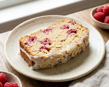 Saftiger Mandelkuchen mit Himbeeren