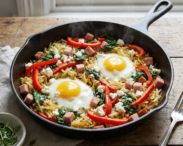 Frühstückspfanne mit geriebenen Kartoffeln | Proteinreich & Fit