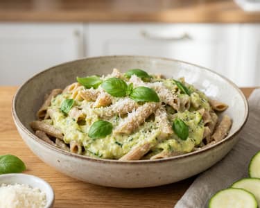 Vollkornpasta mit cremiger Zucchinisauce