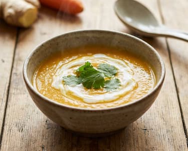 Karotten-Ingwer-Suppe mit Kokosmilch