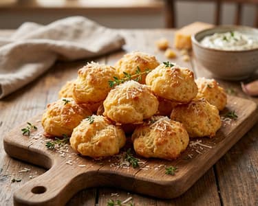 Crispy Cheese Puffs with Cheddar & Parmesan | Savory Snack